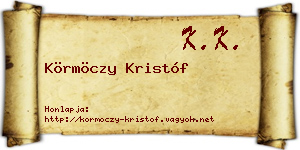 Körmöczy Kristóf névjegykártya